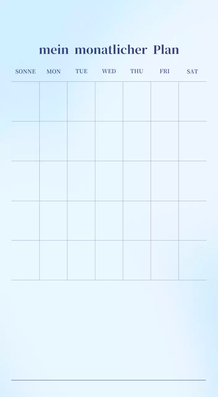 Minimalistischer Kalender mit Farbverlauf