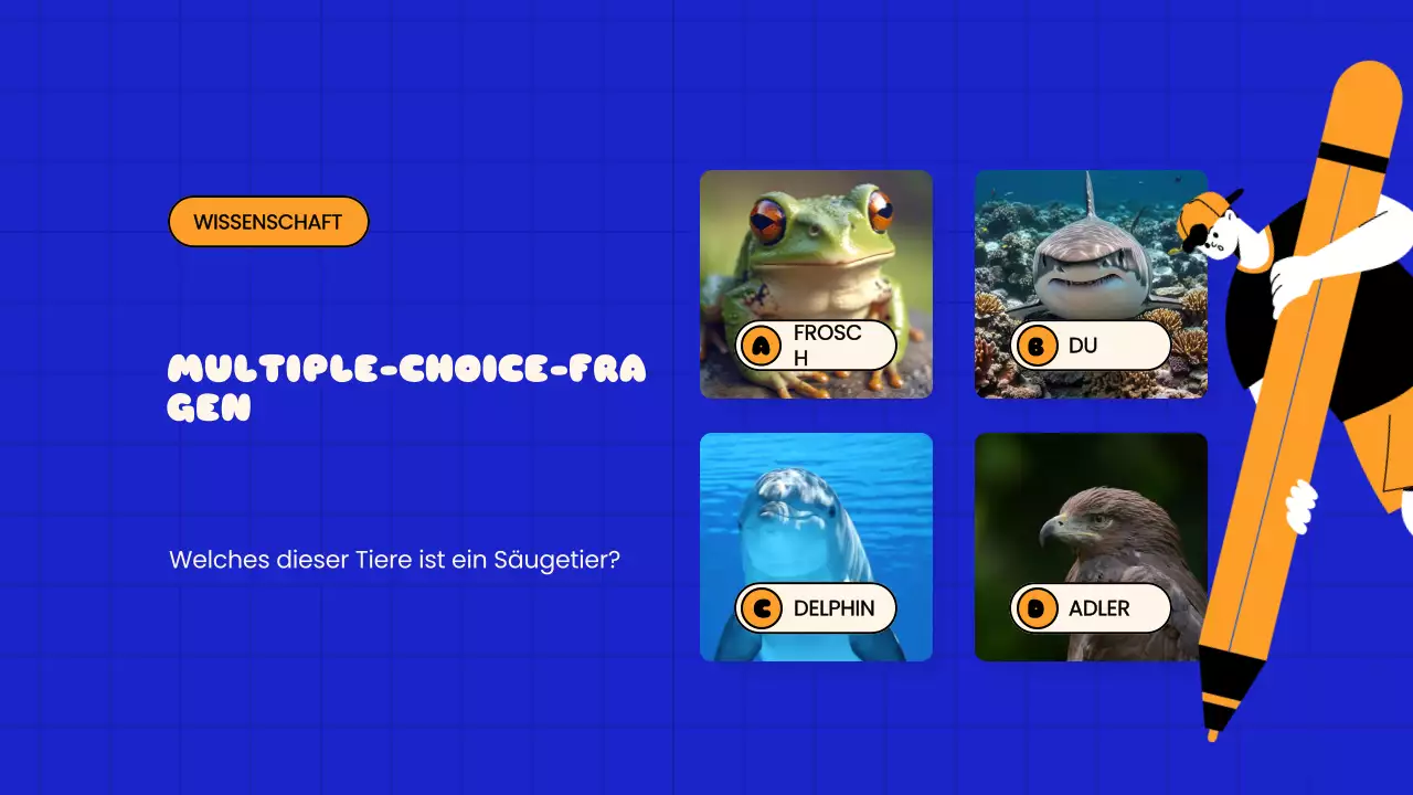 Blue Playful Quiz Time Schulpräsentation