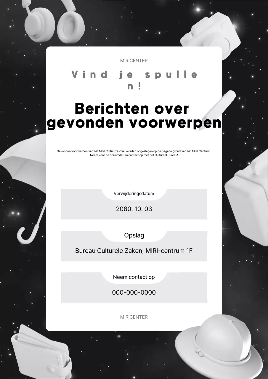 Zwart Eenvoudig Verloren en Gevonden