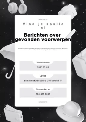 Zwart Eenvoudig Verloren en Gevonden