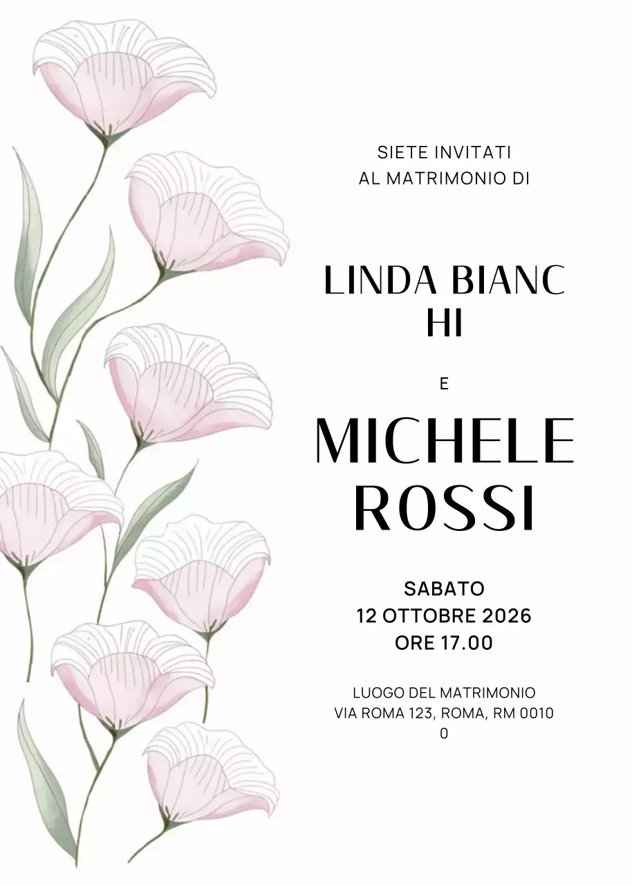 invito di nozze elegante bianco