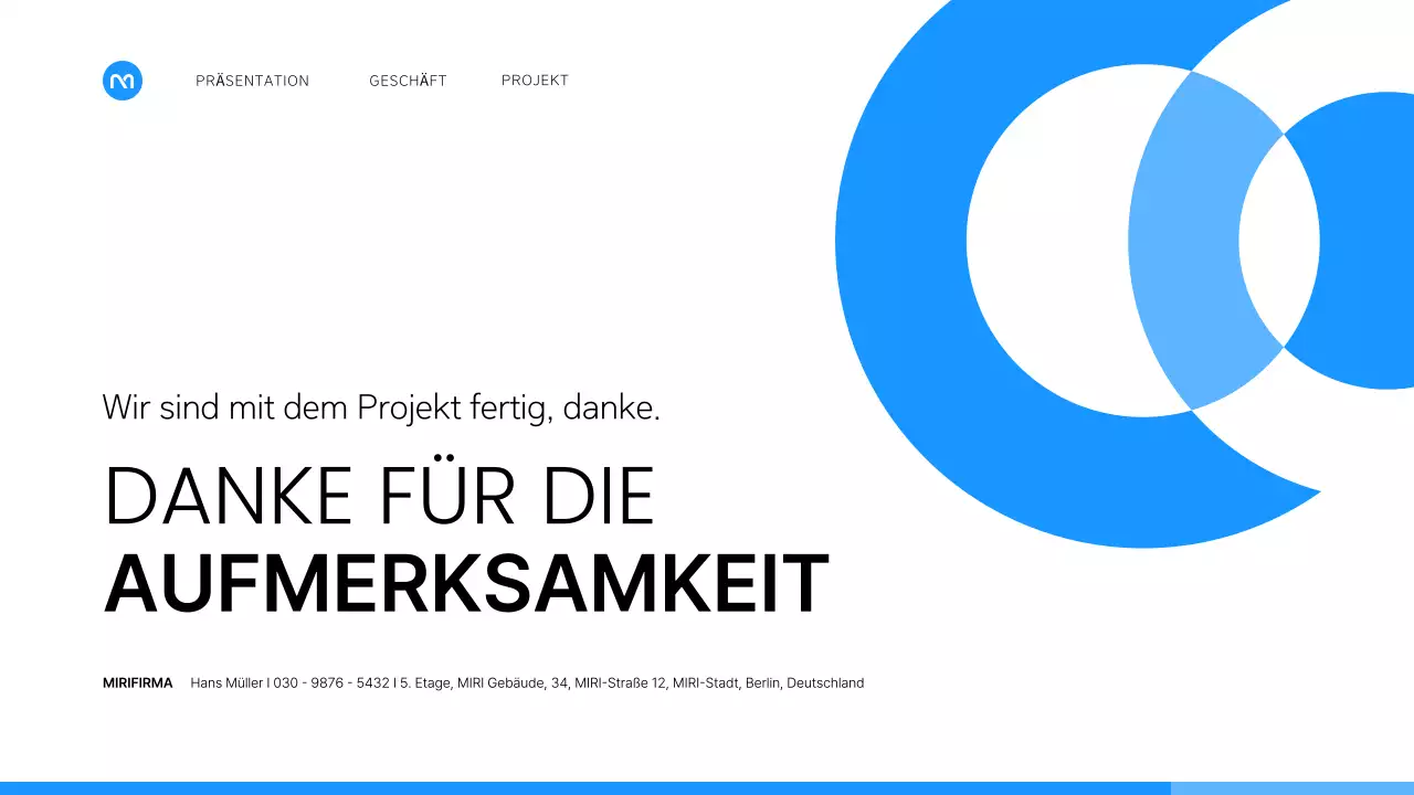 Ein einfacher Geschäftsplan in Weiß und Blau