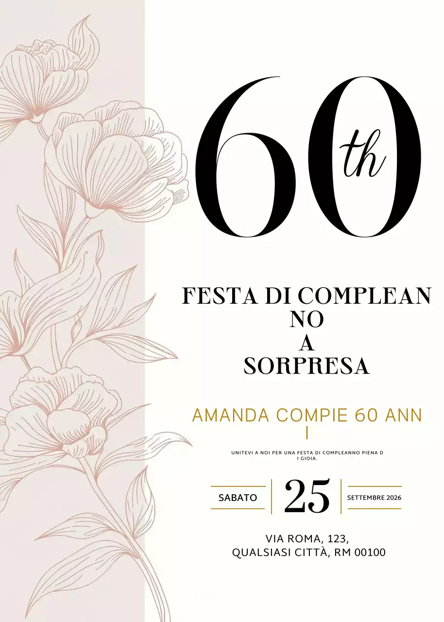 invito di compleanno elegante beige