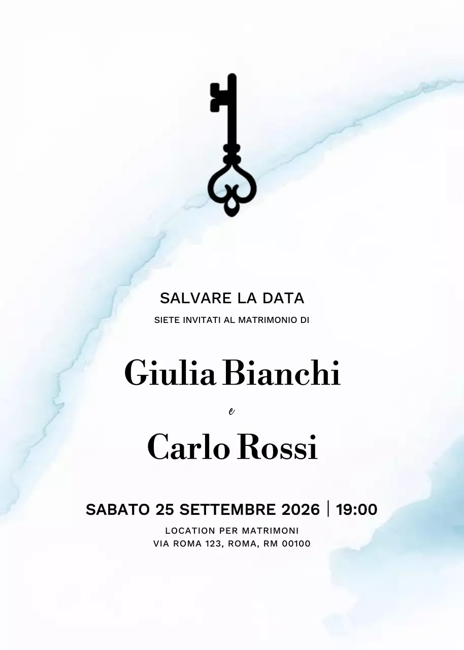 Invito di matrimonio elegante bianco