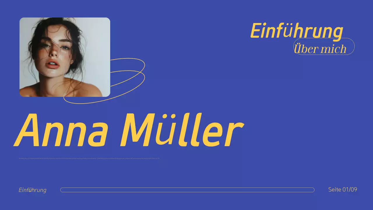 Blau-Gelb Professionelle kreative Portfolio-Präsentation