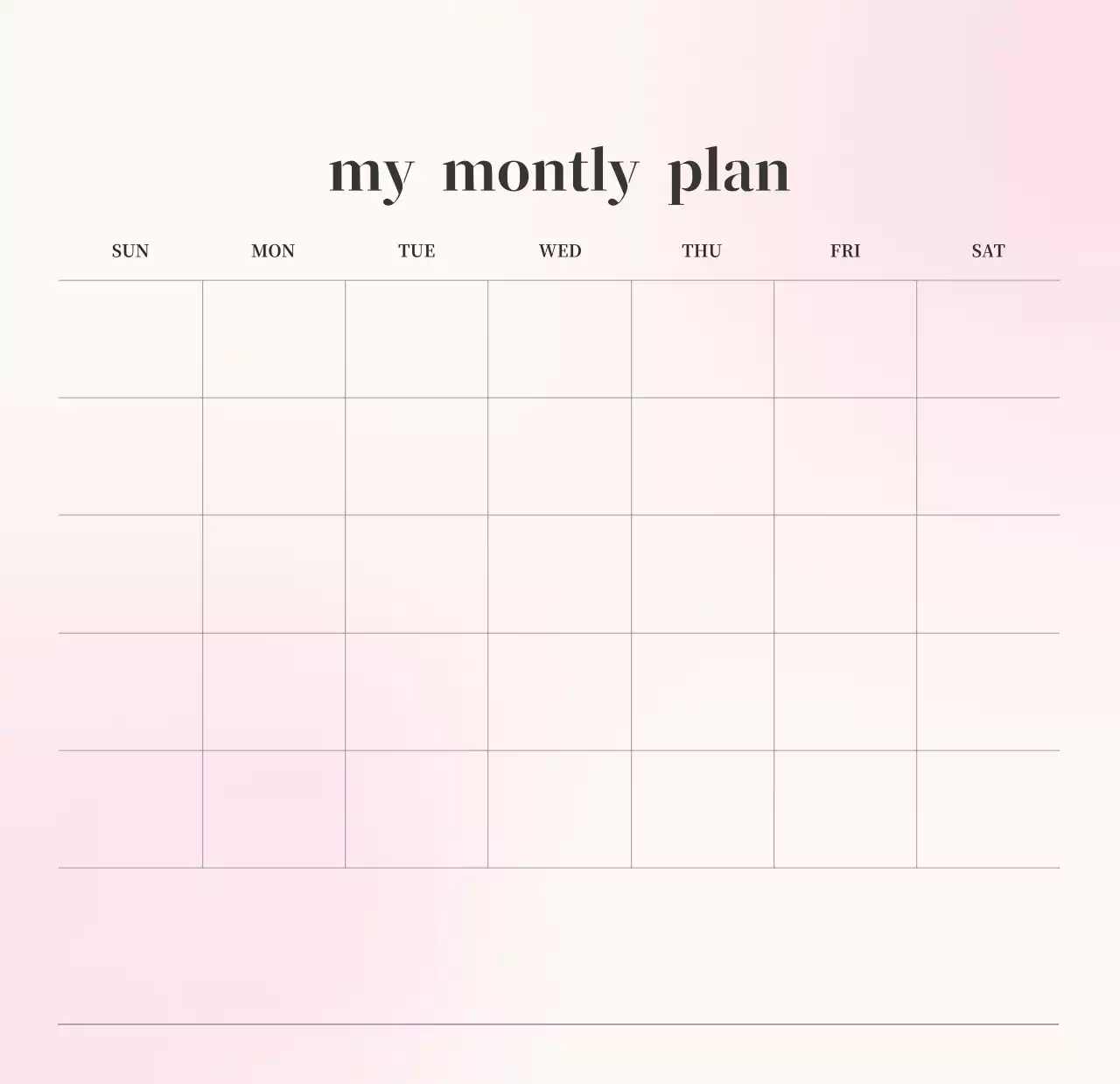 Gradient Minimalist Calendar