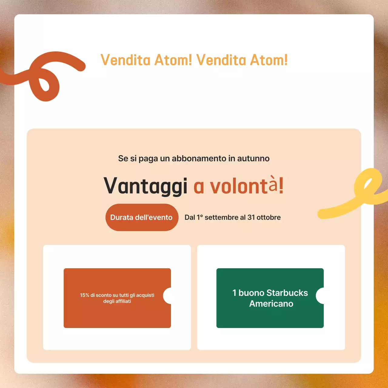 Evento arancione moderno d'autunno