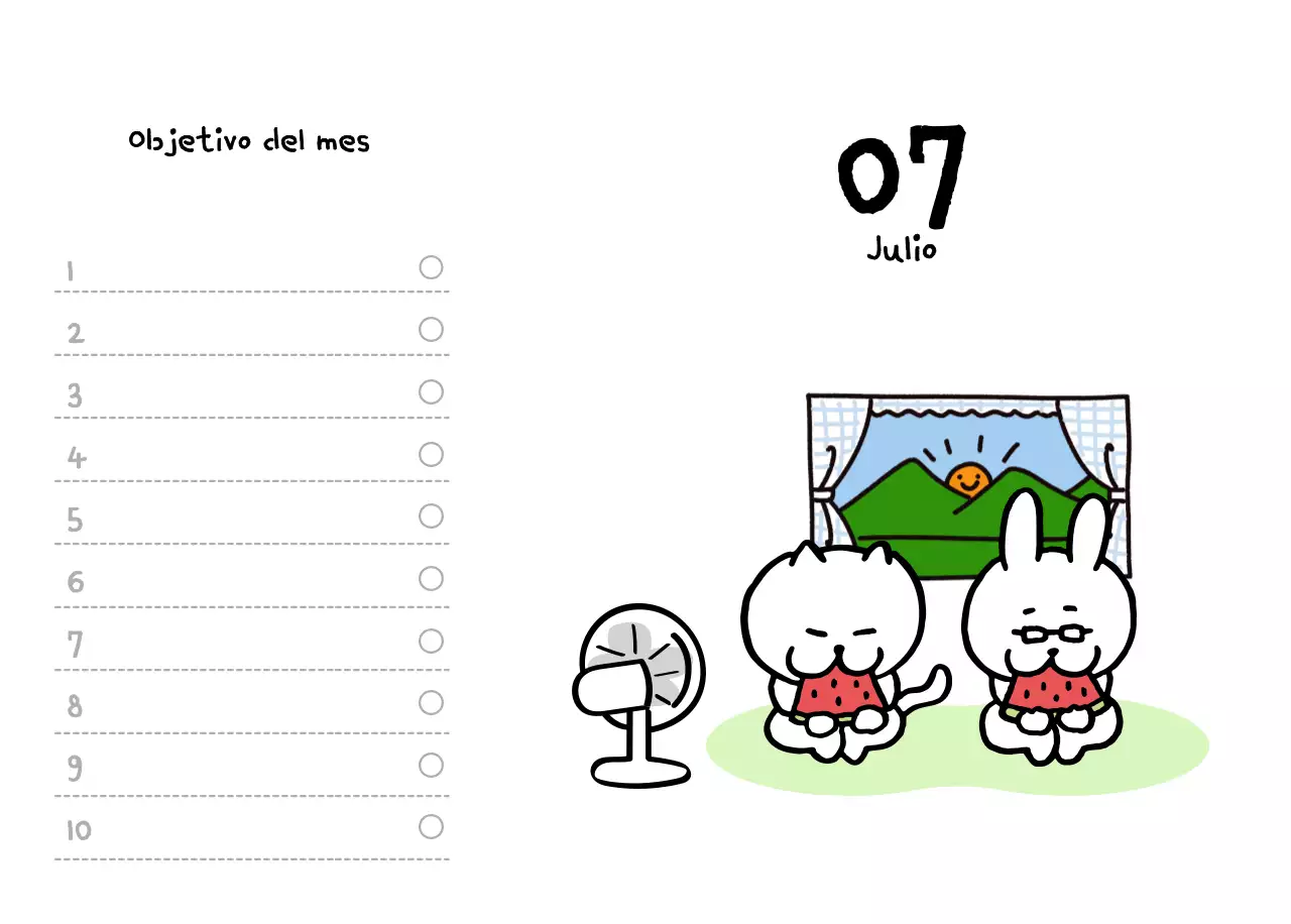 Calendario diario en marfil