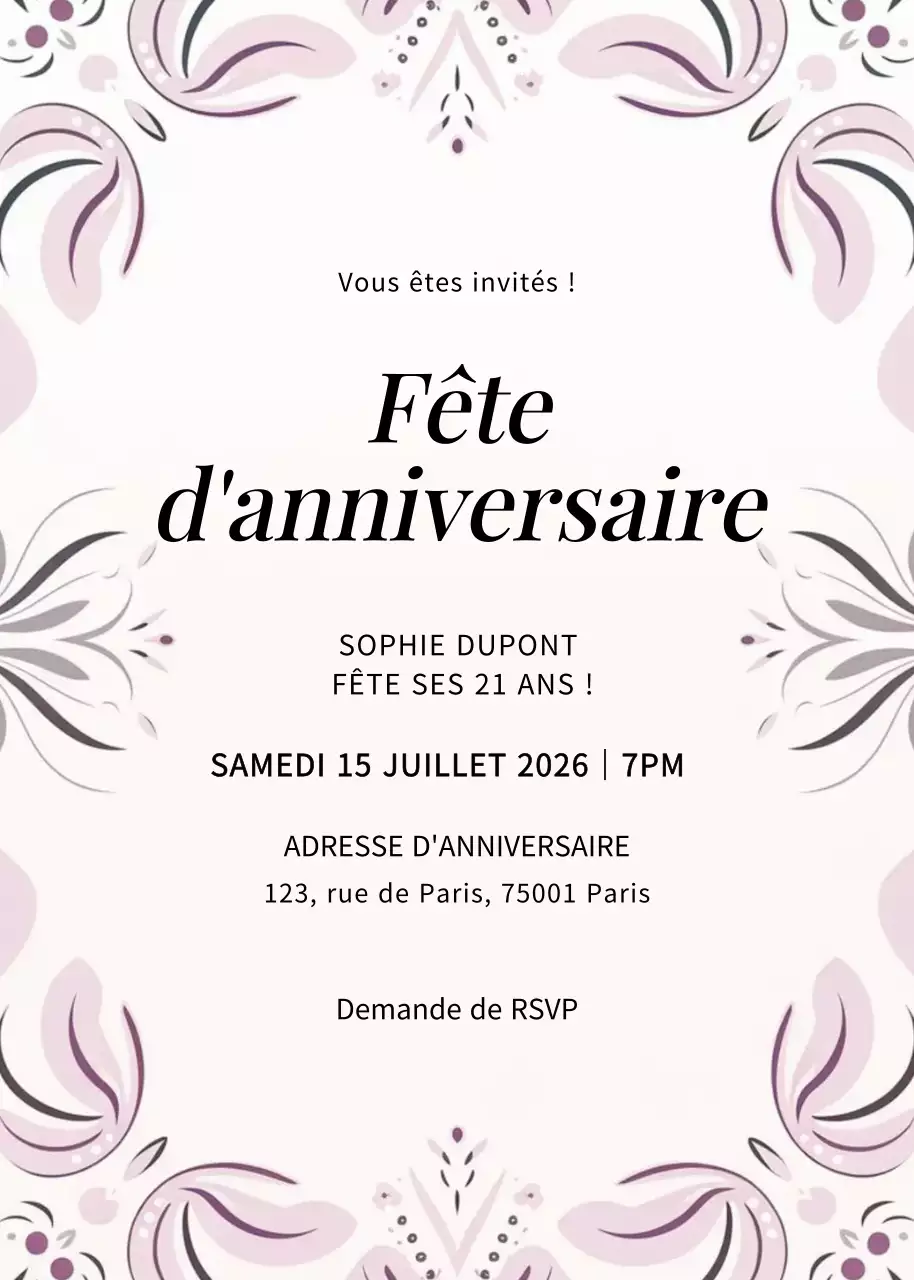 Invitation de mariage élégante et blanche