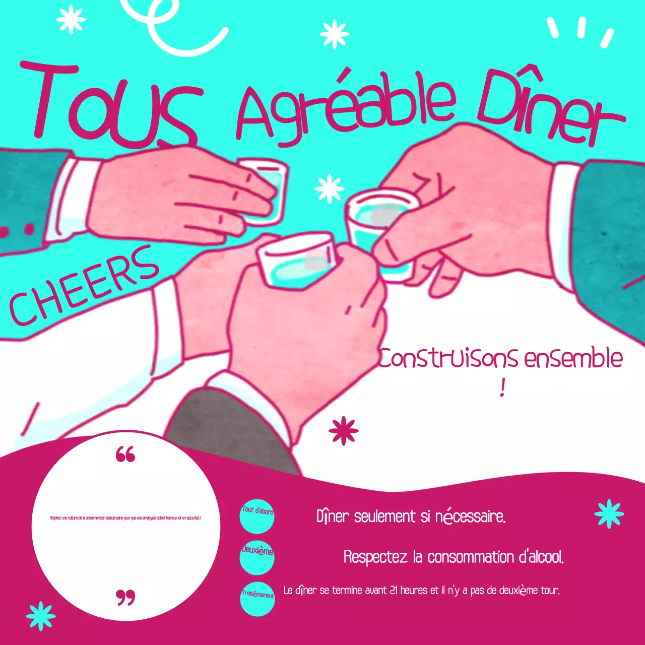 Campagne pop bleu clair sur la vie professionnelle et la vie privée