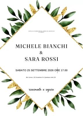 invito di nozze elegante verde