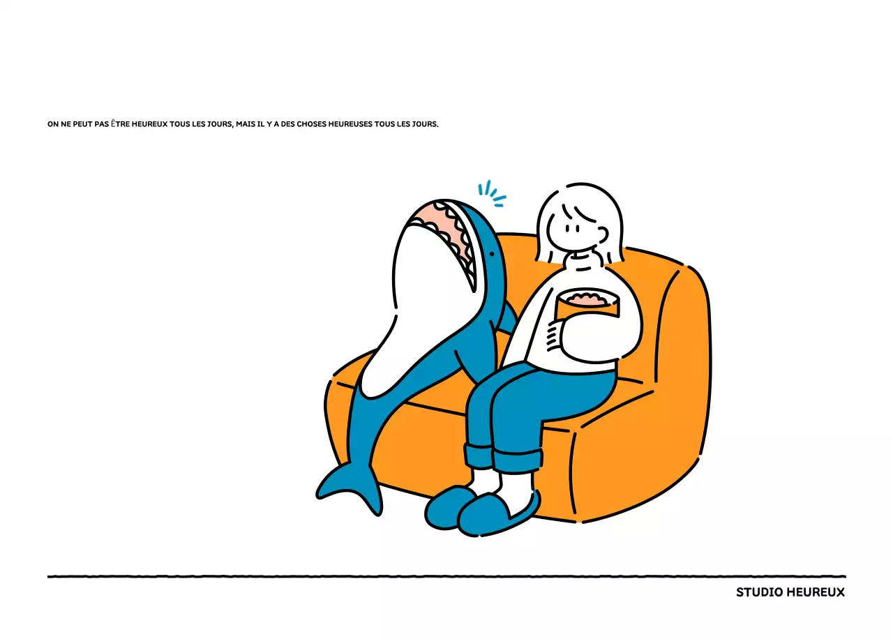 Calendrier illustré avec un joli style de lignes