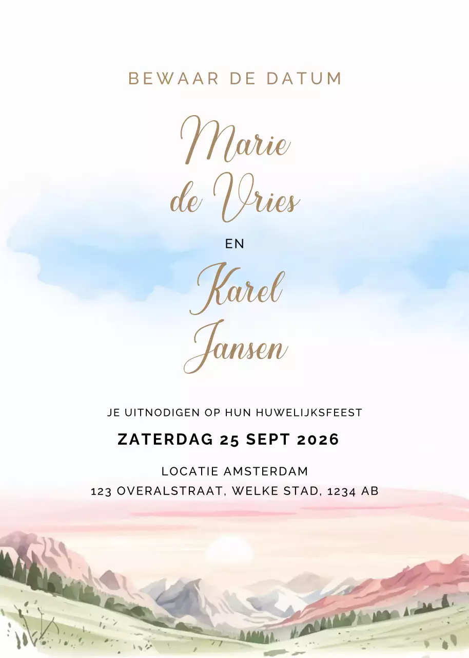 Witte elegante huwelijksuitnodiging