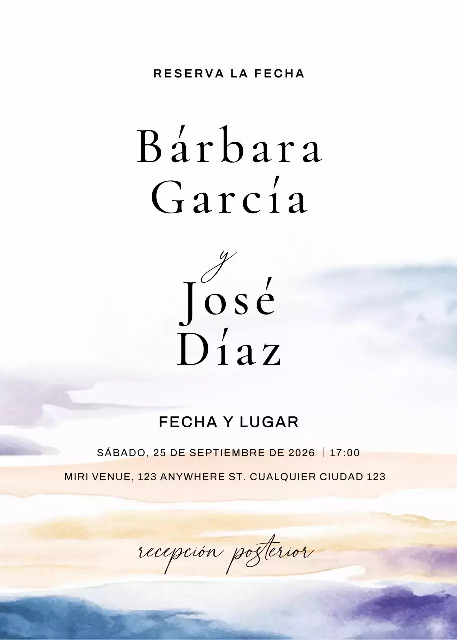 invitación de boda minimalista beige