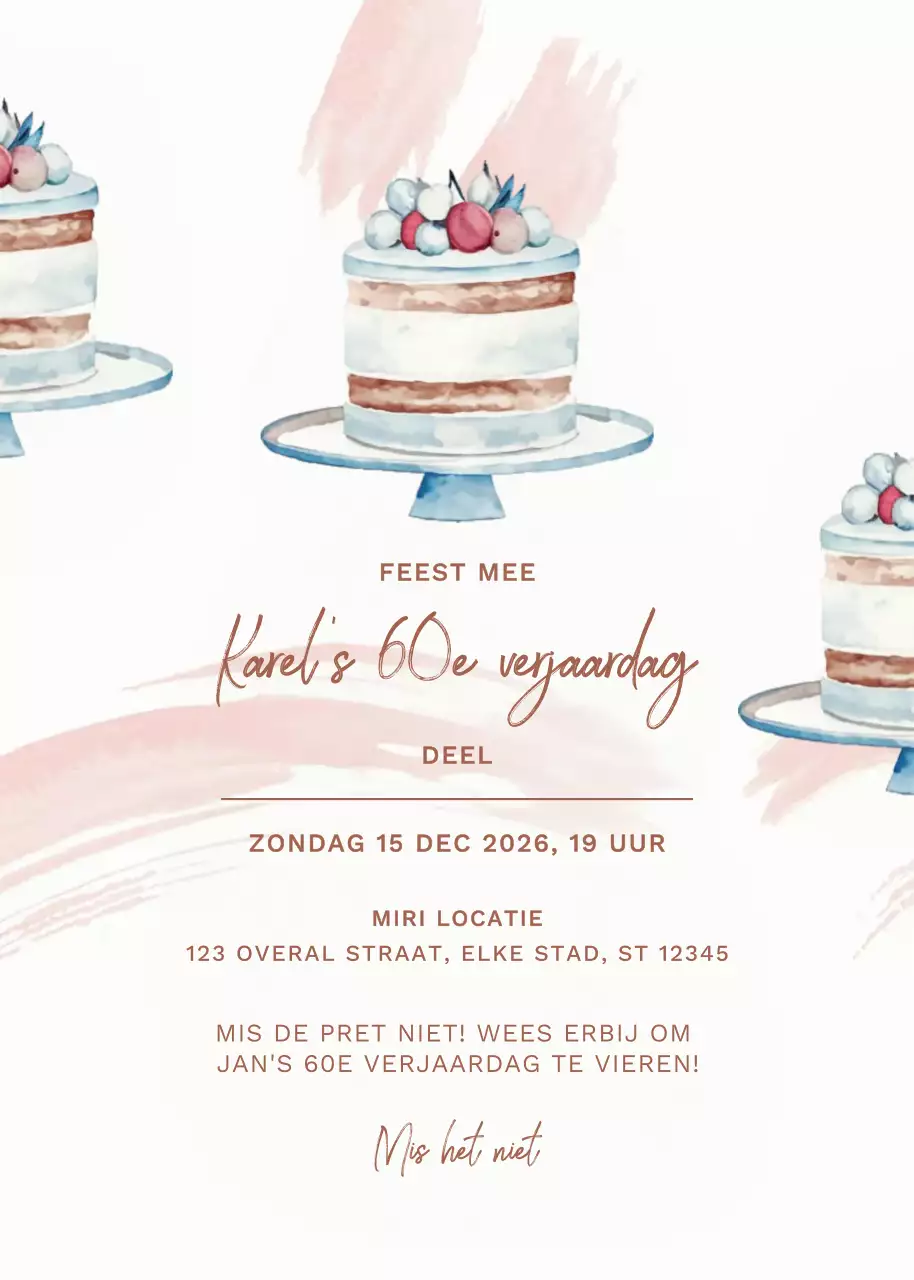 Beige elegante verjaardagsuitnodiging