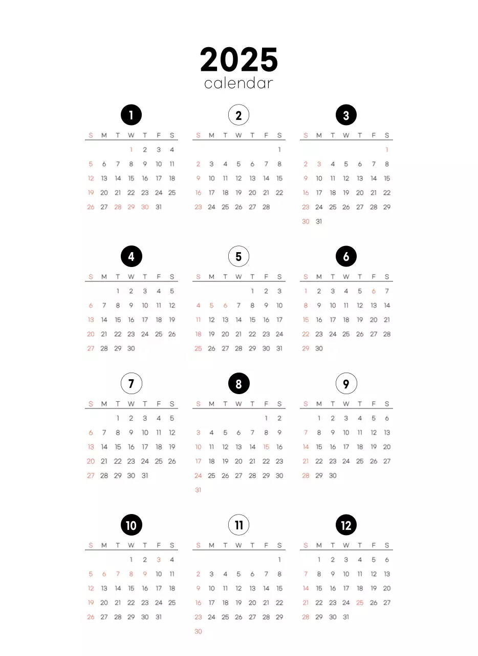 베이지 미니멀 카페 달력