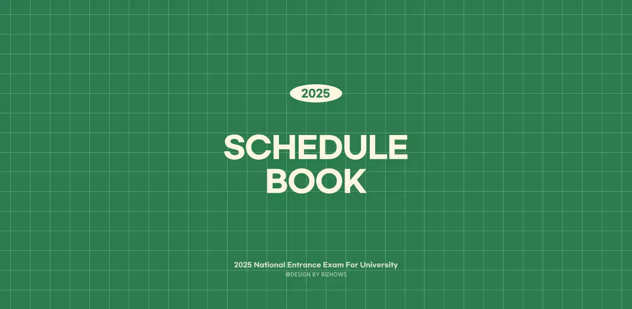 SAT D-Day Notepad Concept Wall Calendar in Green and Light Yellow