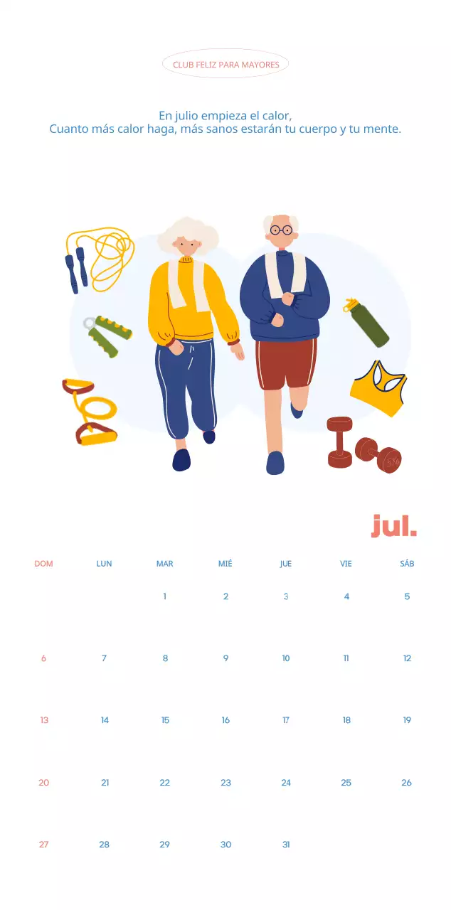 Calendario comercial con simpáticas ilustraciones