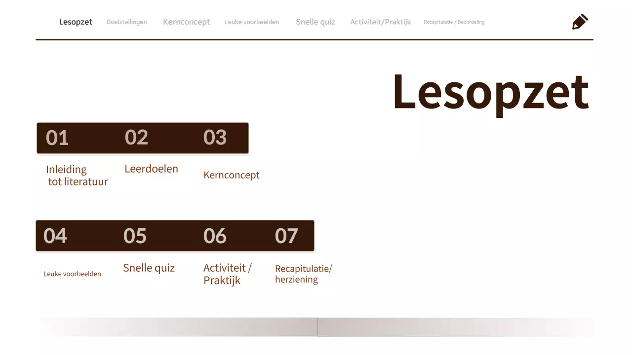 Minimalistisch, schoon 3e graads lesmateriaal voor taal en literatuur