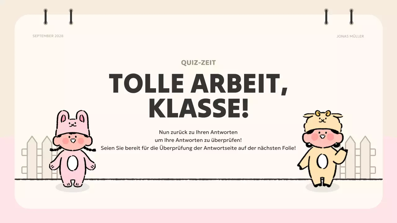 beige animation quiz material