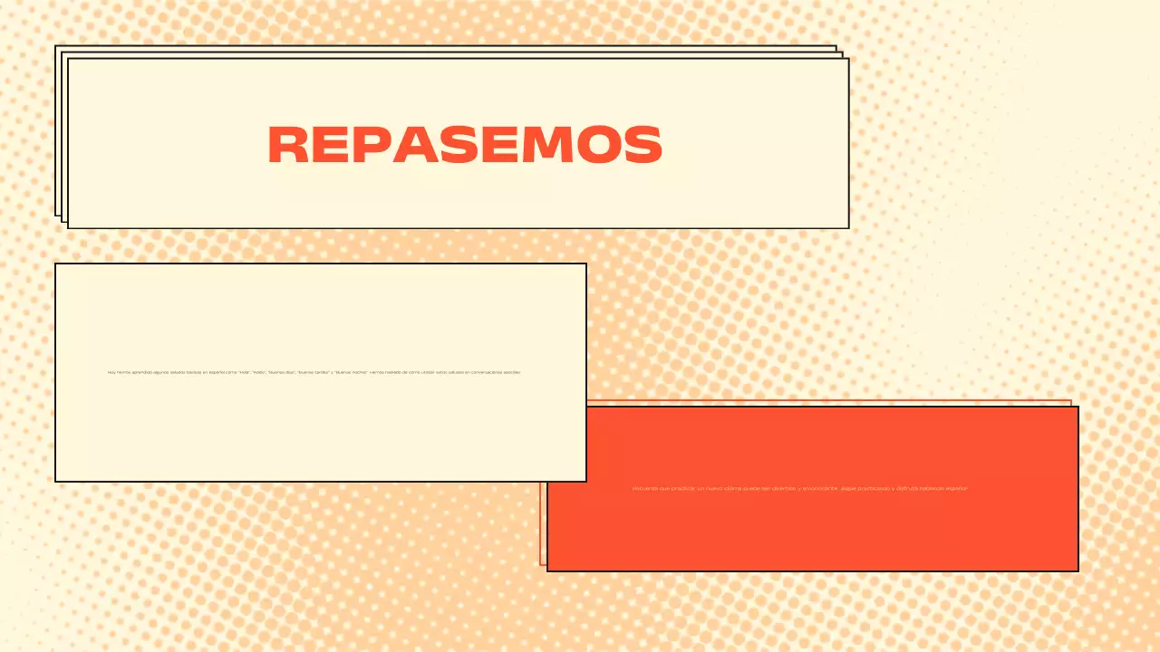 Orange Beige Fun Class Materials Presentación en español