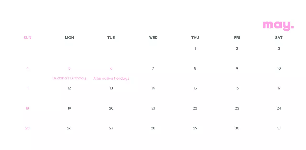 Business calendar with cute illustrations