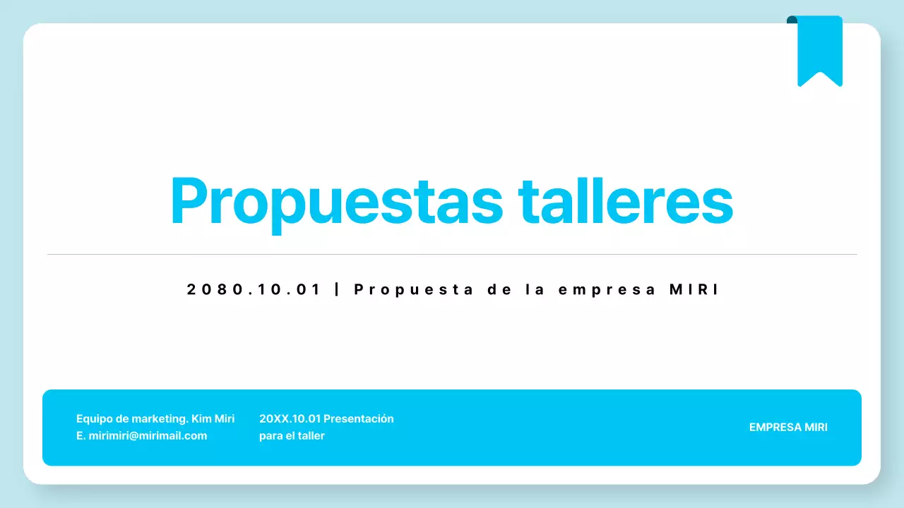 Azul claro Propuesta de taller sencillo