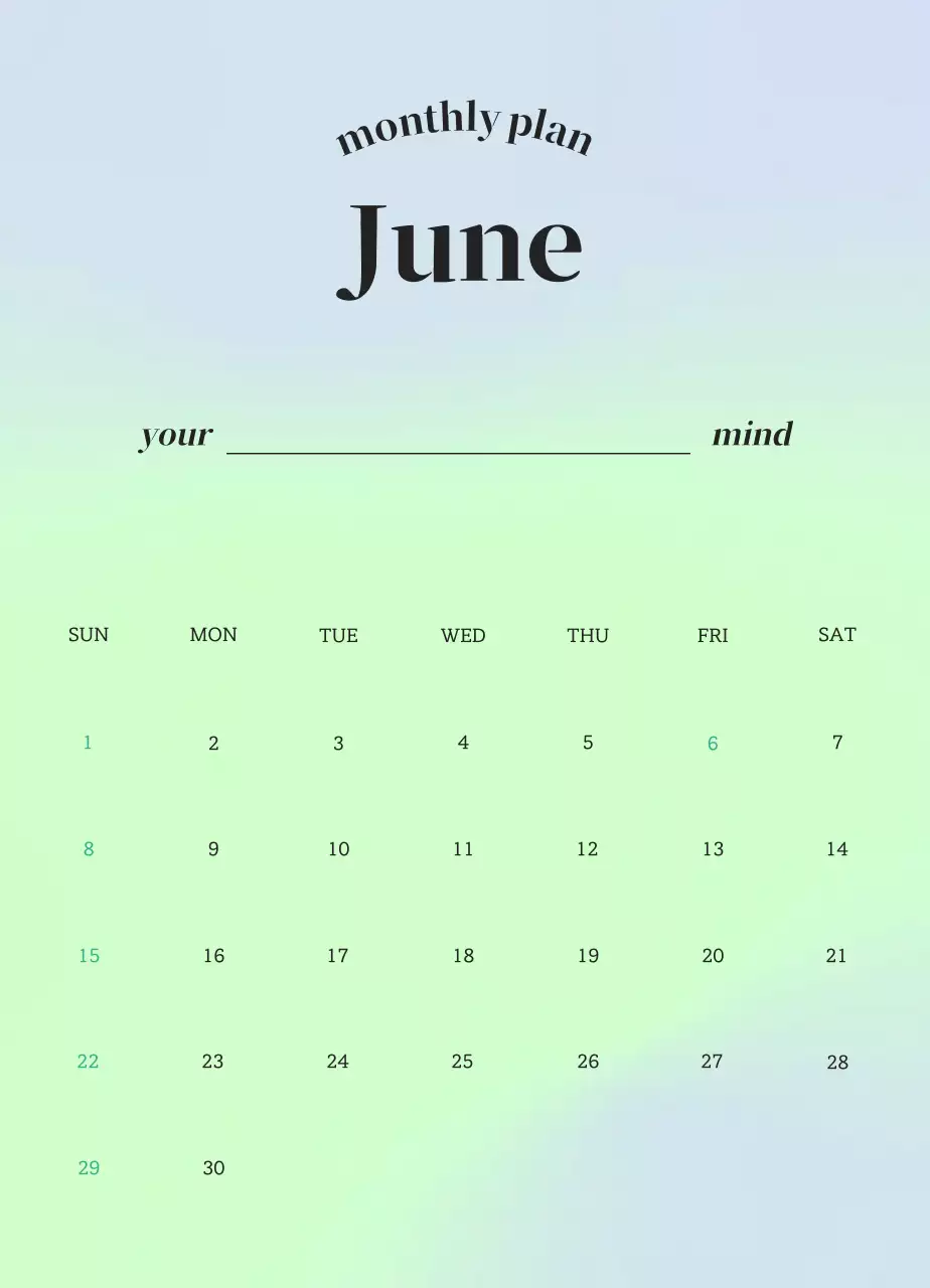 Kalender Emosi Minimalis Gradien