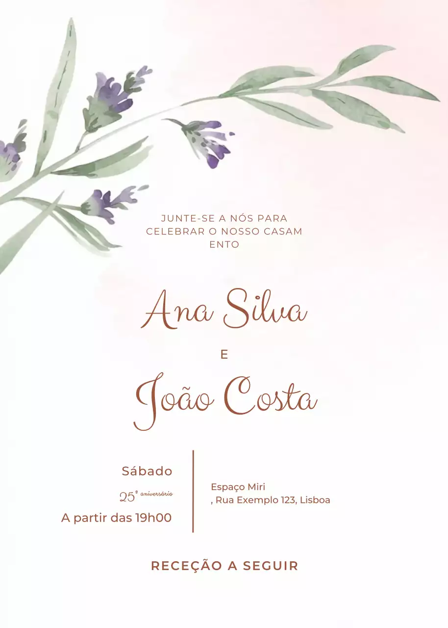 Convite de casamento bege e elegante