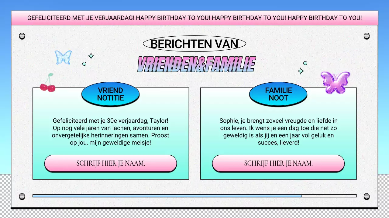 paars retro verjaardagsontwerp