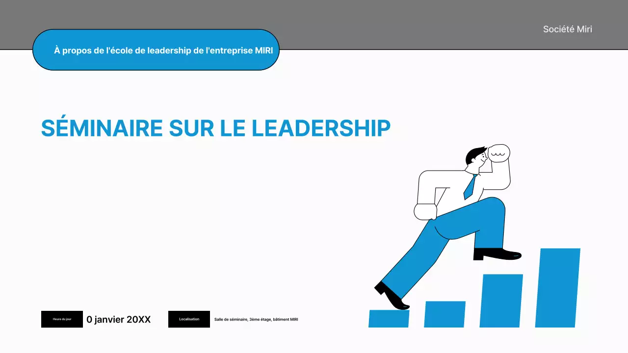 Un guide simple du séminaire interne en noir et bleu