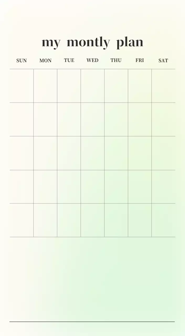 グラデーションミニマルカレンダーカレンダー