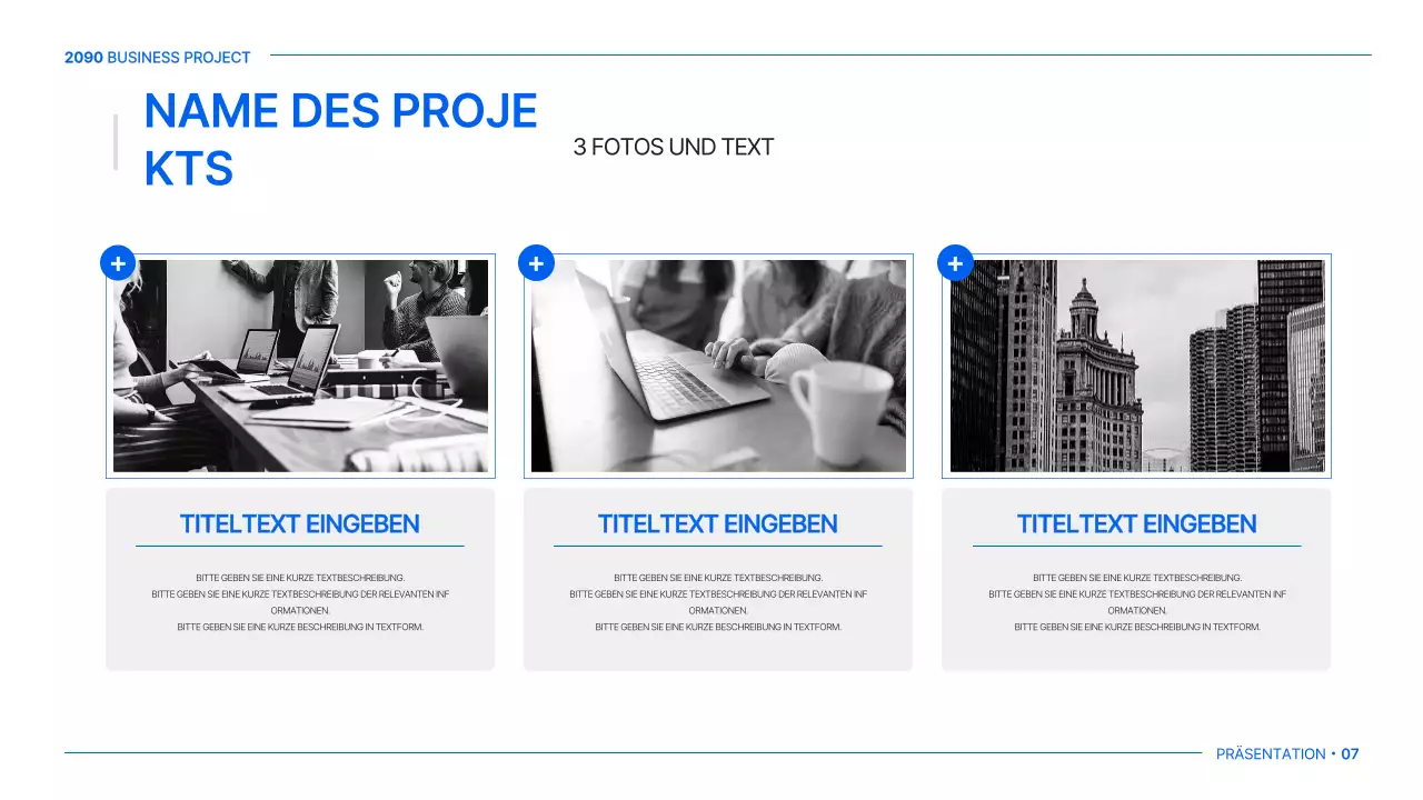 Ein einfacher globaler Geschäftsplan in Weiß und Blau