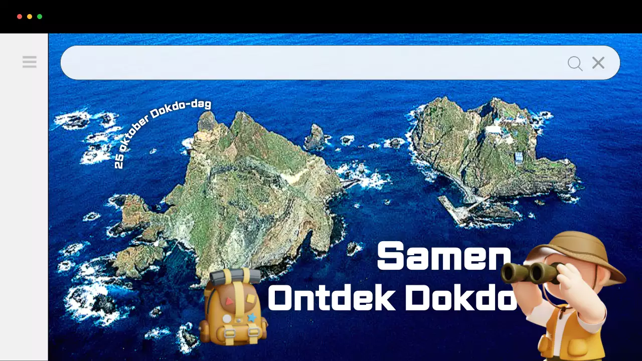 Bevorder eenvoudige verkenning van Dokdo in blauw