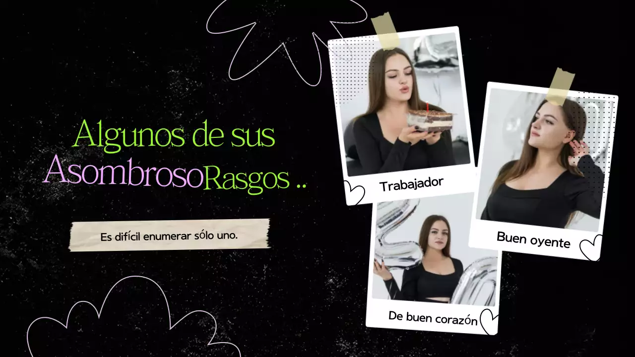 Collage de papel negro y verde Presentación de cumpleaños