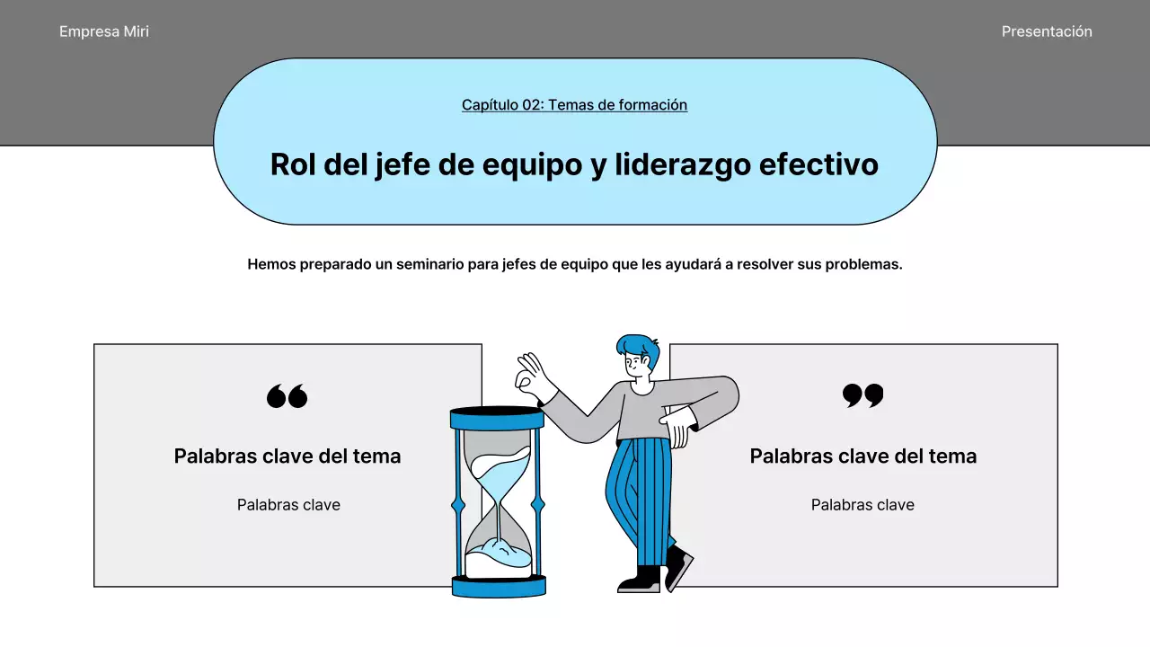 Una sencilla guía de seminarios internos en negro y azul