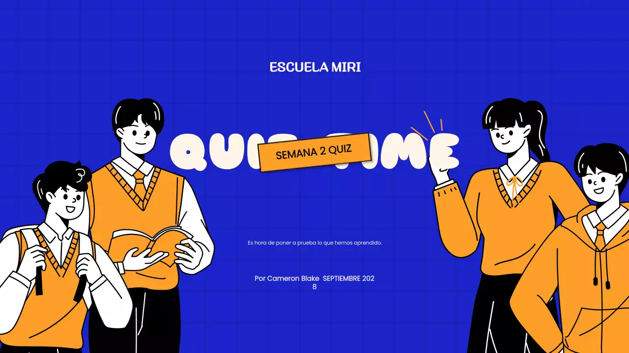 Blue Playful Quiz Time Presentación escolar