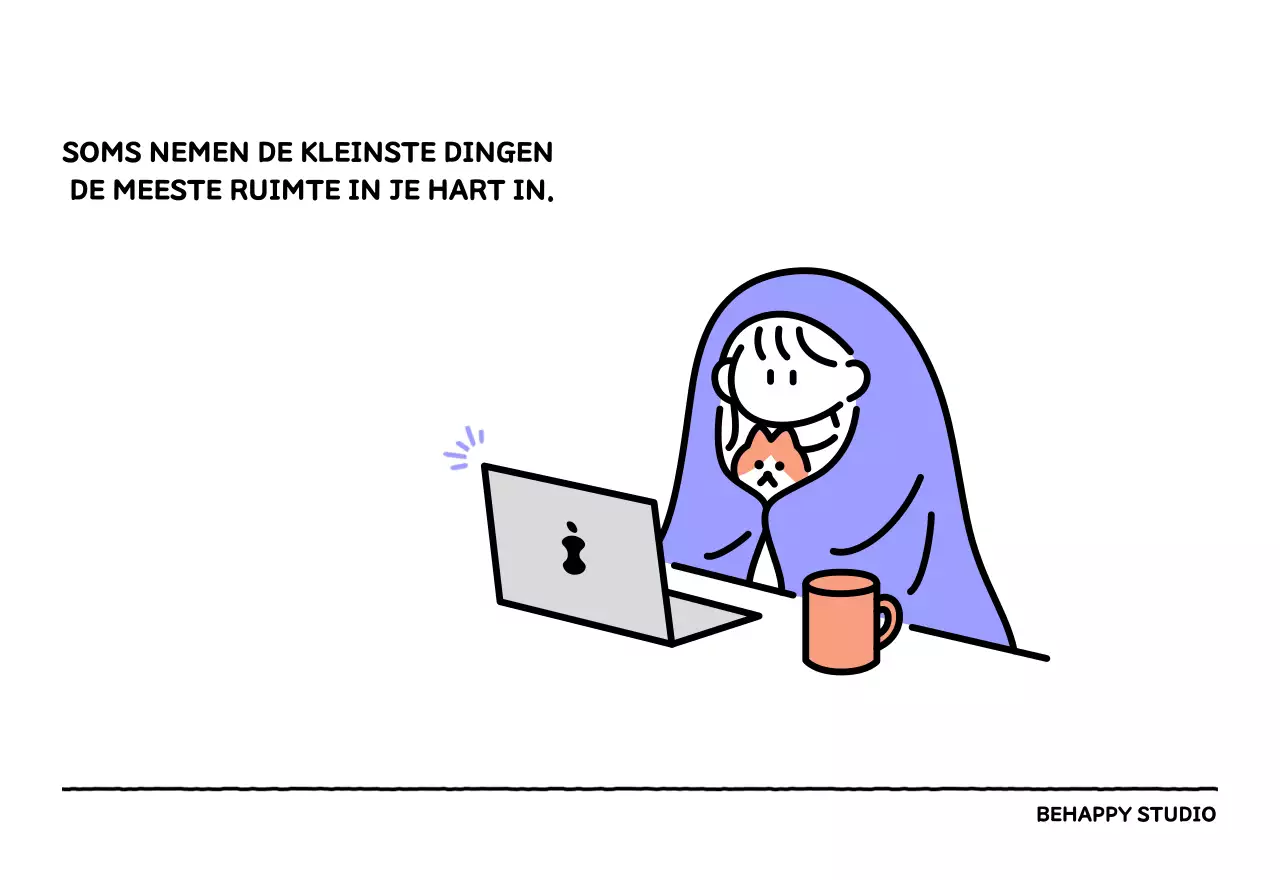 Geïllustreerde kalender met een mooie lijnstijl