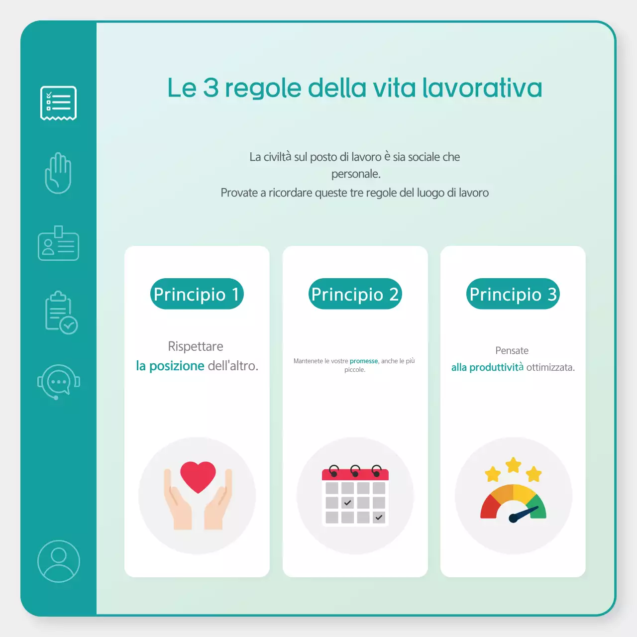 Formazione sul galateo sul posto di lavoro di Mint Simple