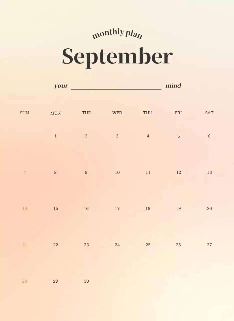 Kalender Minimalis Gradien