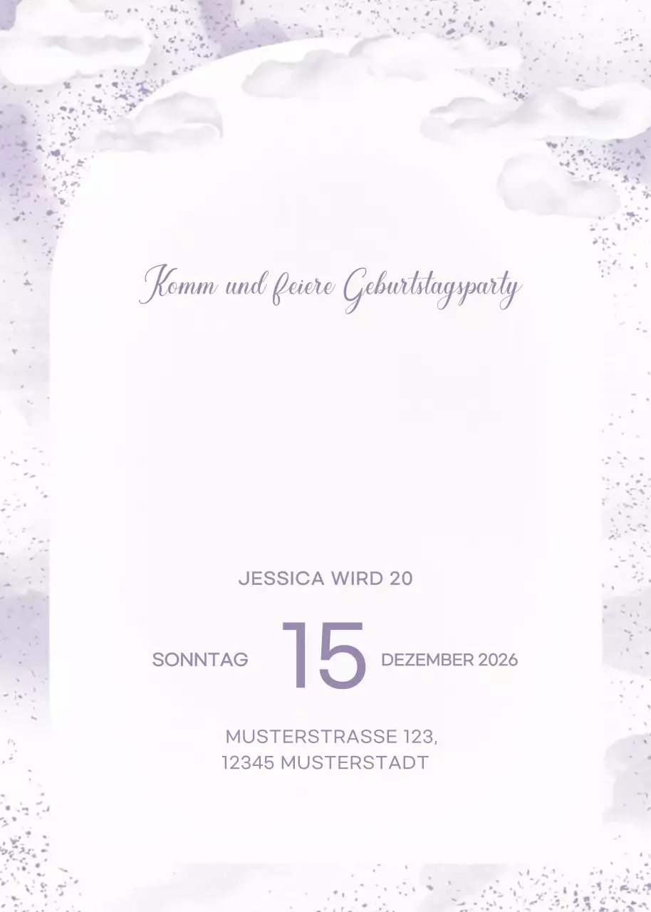 Weiß Elegante Geburtstagseinladung
