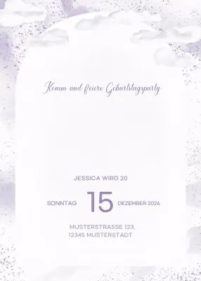 Weiß Elegante Geburtstagseinladung