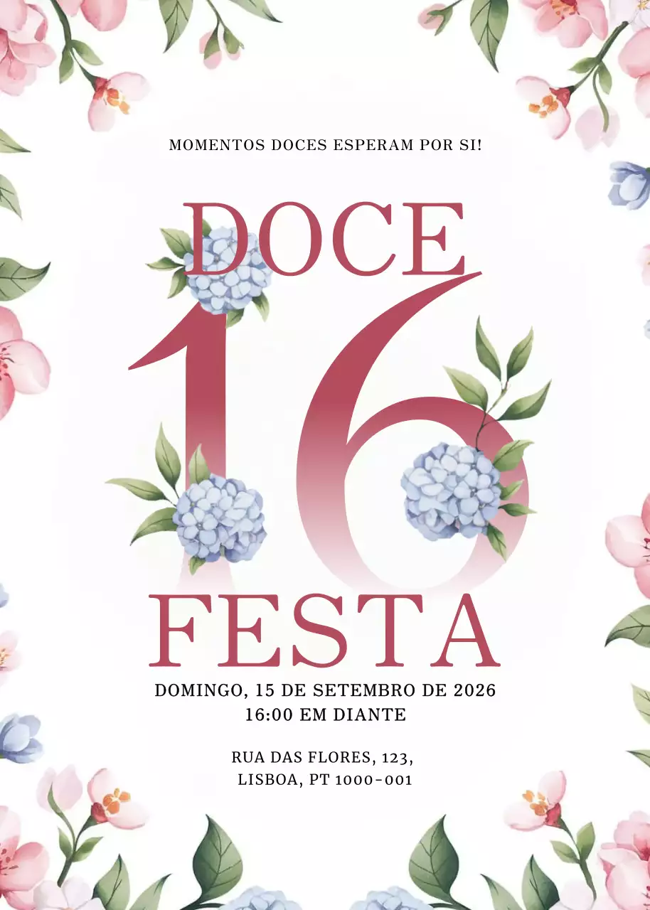 Convite de festa elegante cor-de-rosa