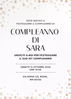 Invito di compleanno elegante beige