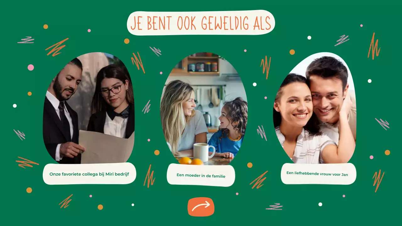 Groene speelse verjaardagspresentatie