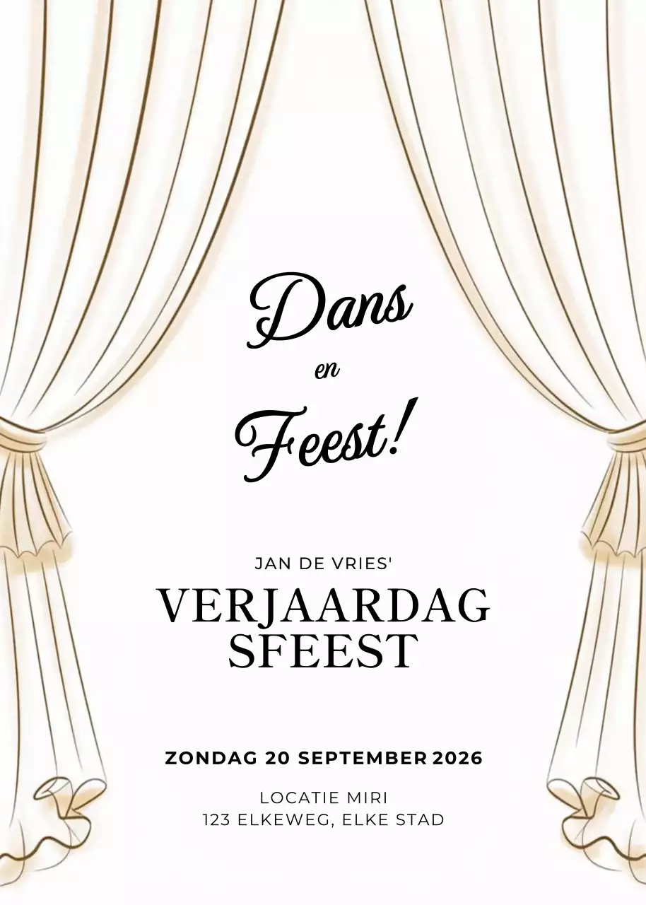 Witte elegante verjaardagsuitnodiging