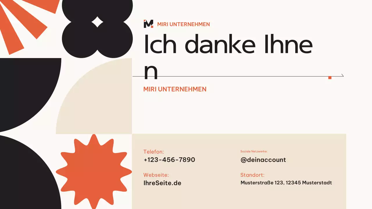 Orange-beige moderner Marketingplan geometrisch