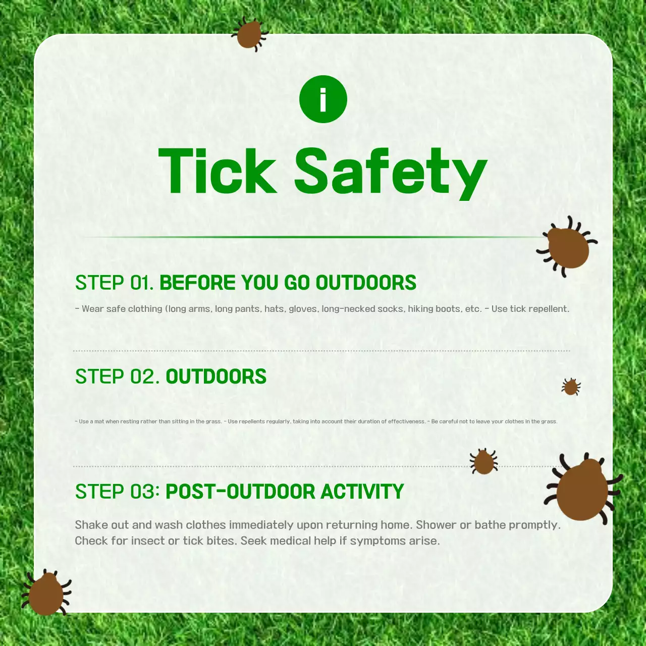 Green Clean Tick Safety Guide Social Media Post