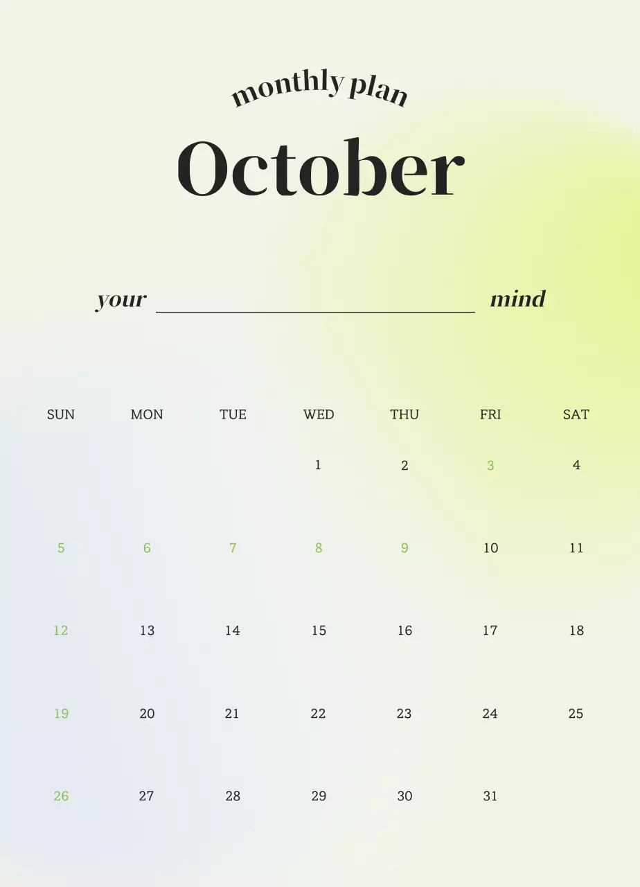 Kalender Emosi Minimalis Gradien