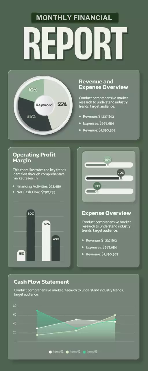 Green Modern Finance Report Infographic
